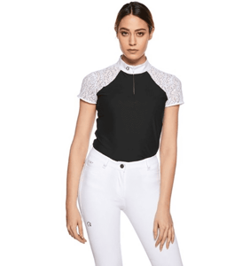 EGO7 Womens Florentine Short Sleeve Show Shirt – Black, 44/10