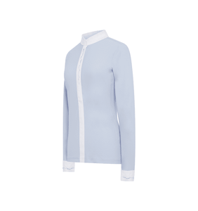 Samshield Womens Juliette Crystal Flower Long Sleeve  Show Shirt – Powder Blue, Medium