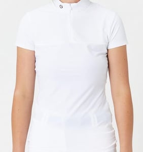 EGO7 Womens Mesh MC Short Sleeve Show Shirt ¼ Zip – White, 36/2