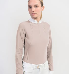 Samshield Womens Cassandra Crystal Long Sleeve Show Shirt – Powder Pink, Large