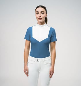 Samshield Womens Scarlett Short Sleeve  Show Shirt – Stone Blue, Large