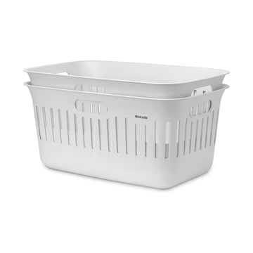 Laundry Basket Brabantia Collect-It 40L, White, set of 2