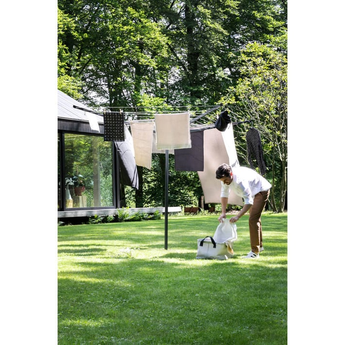 Външен простор Brabantia Topspinner 50m, метален шиш за бетониране, Anthracite