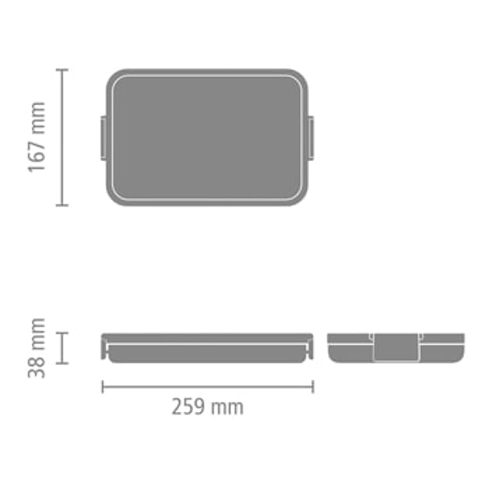 Lunch Box Brabantia Make&Take Dark Grey Flat, Plastic