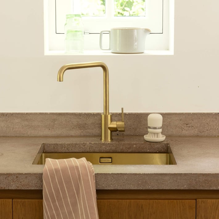 Perie cu dozator pentru săpun lichid Brabantia Soft Beige