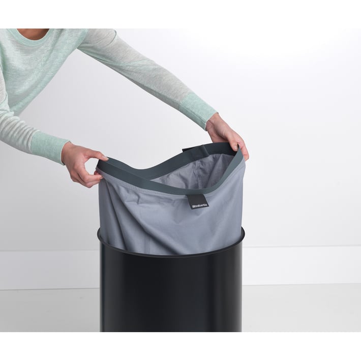 Кош за пране Brabantia 60L, Matt Black, корков капак