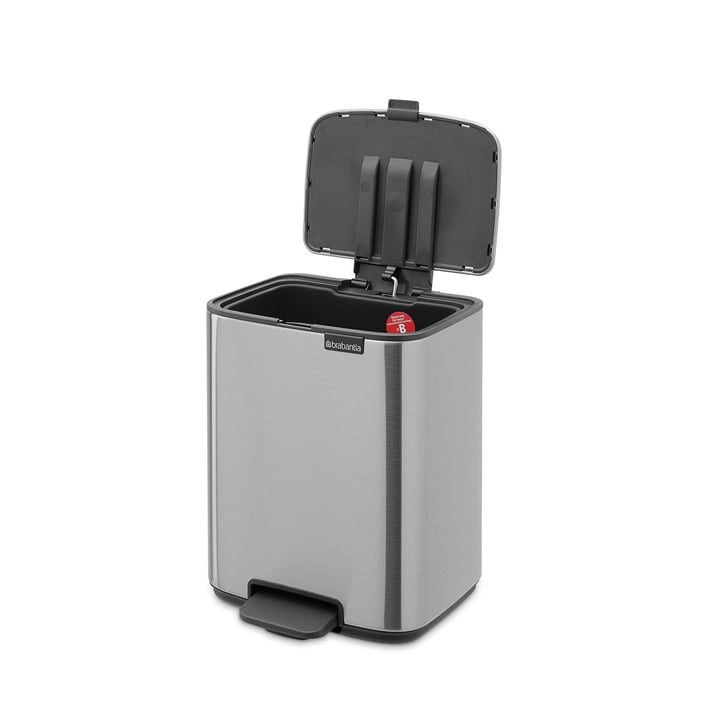 Coș de gunoi Brabantia Bo Pedal 7L, Matt Steel Fingerprint Proof