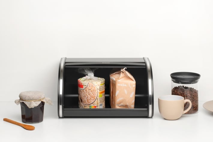 Кутия за хляб Brabantia Roll Top, Matt Black, средна