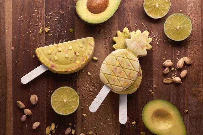 Комплект форми за сладолед на клечка Lekue 4 броя, плодове