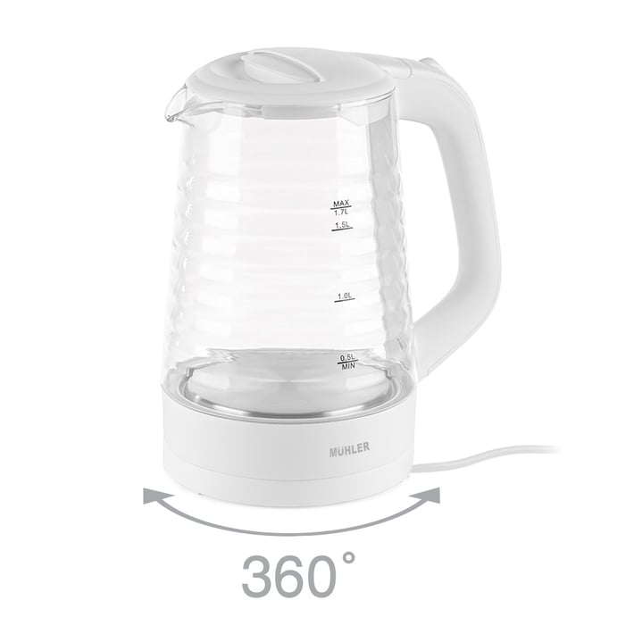 Кана електрическа Muhler WK-189G, 2200W, 1.7л. стъклена