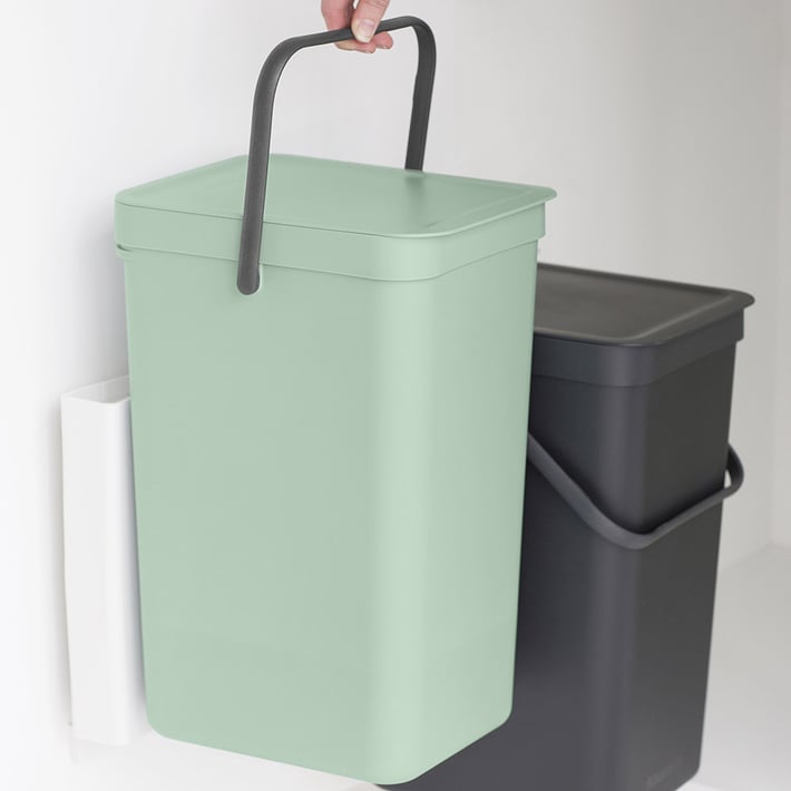 Кош за смет за разделно събиране Brabantia Sort&Go 2x16L,  Dark Grey & Jade Green