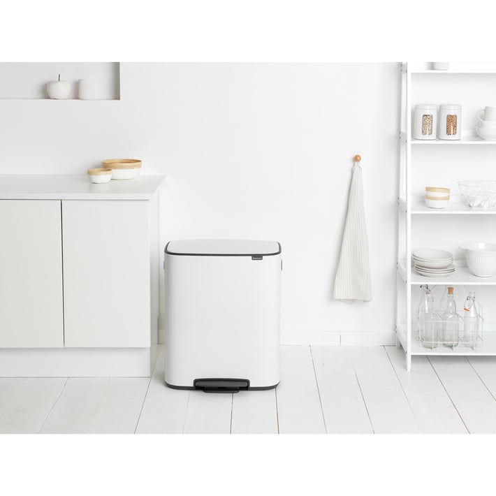 Кош за смет Brabantia Bo Pedal 2x30L, White