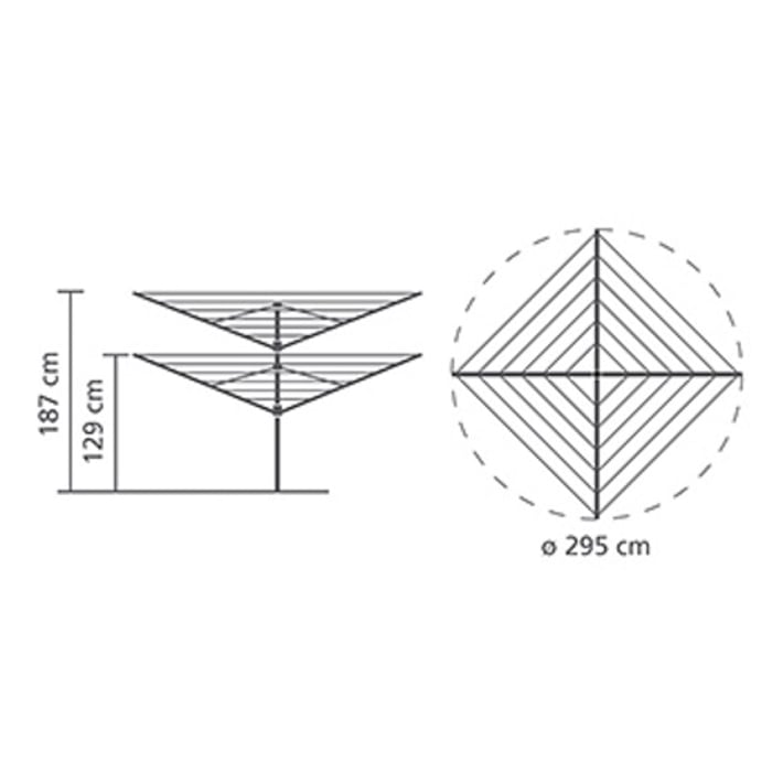 Външен простор Brabantia Lift-O-Matic 60m, метален шиш за вкопаване, калъф