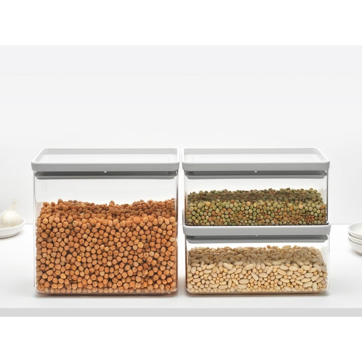 Кутии за съхранение на продукти комплект Brabantia Tasty+ Stackable 2x1.5L+1x3.5L Light Grey