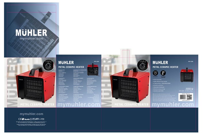 Печка керамична Muhler MMF-2290, 2000W, метална