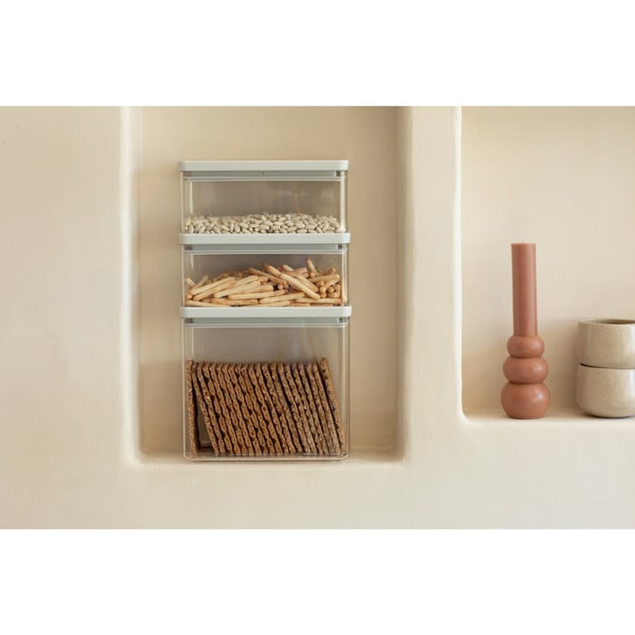 Кутии за съхранение на продукти комплект Brabantia Tasty+ Stackable 2x1.5L+1x3.5L Light Grey