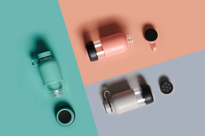 Бутилка с вграден филтър Lekue On The Go Coral 500ml