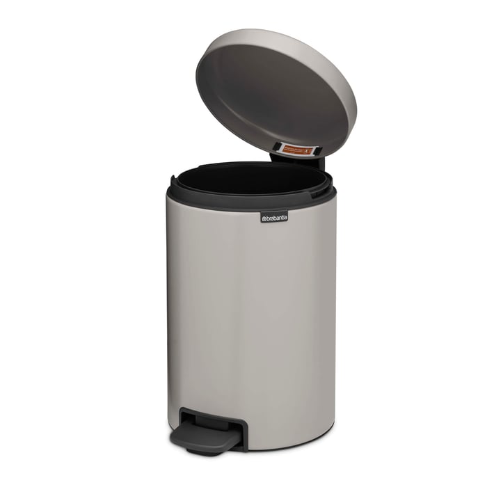 Coș de gunoi cu pedală Brabantia NewIcon 12L, Soft Grey