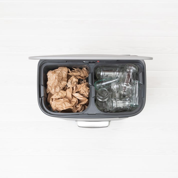 Кош за смет Brabantia Bo Pedal 2x30L, Mineral Concrete Grey