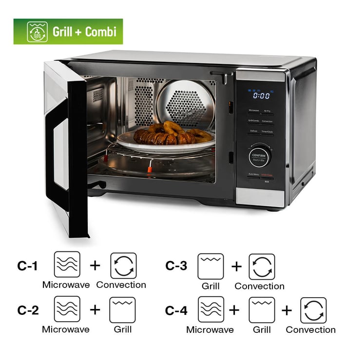 Микровълнова фурна 5в1 MUHLER MO-979 Air Plus, 27L, черна, дигитална