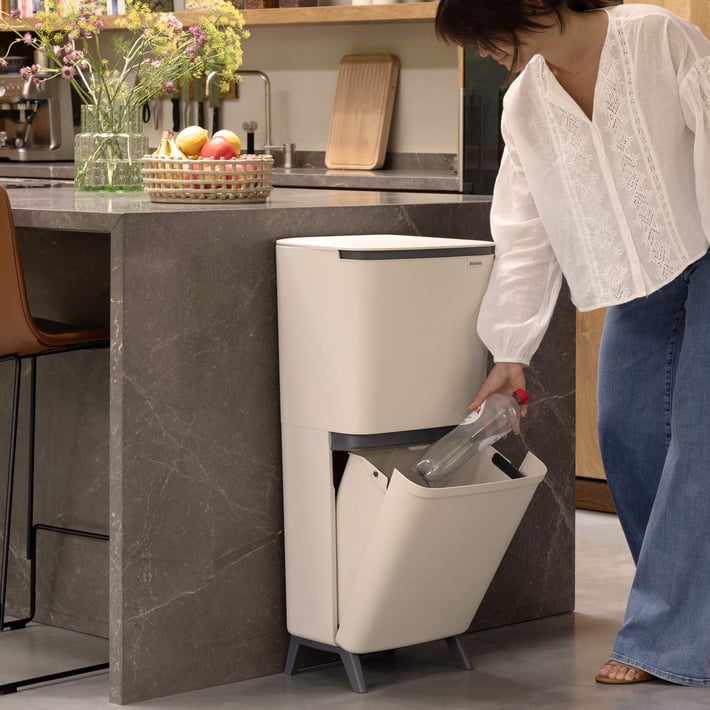 Recycle Bin Brabantia SortUp Hi 20+25L, Soft Beige