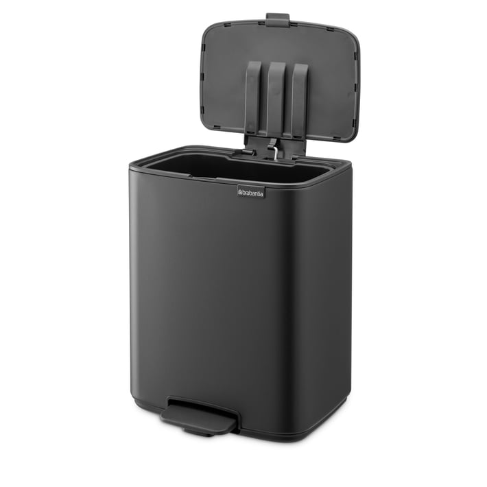 Coș de gunoi Brabantia Bo Pedal 12L, Mineral Infinite Grey