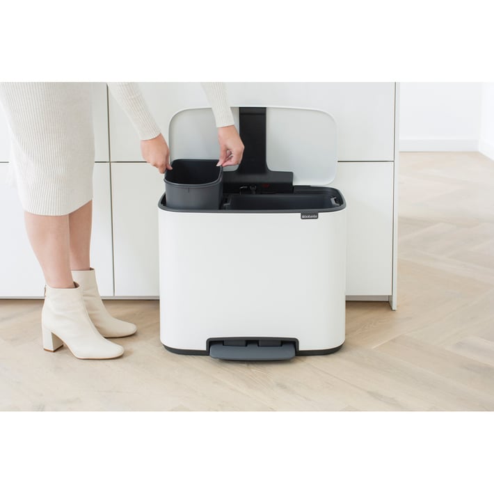 Кош за смет Brabantia Bo Pedal 11+23L, White