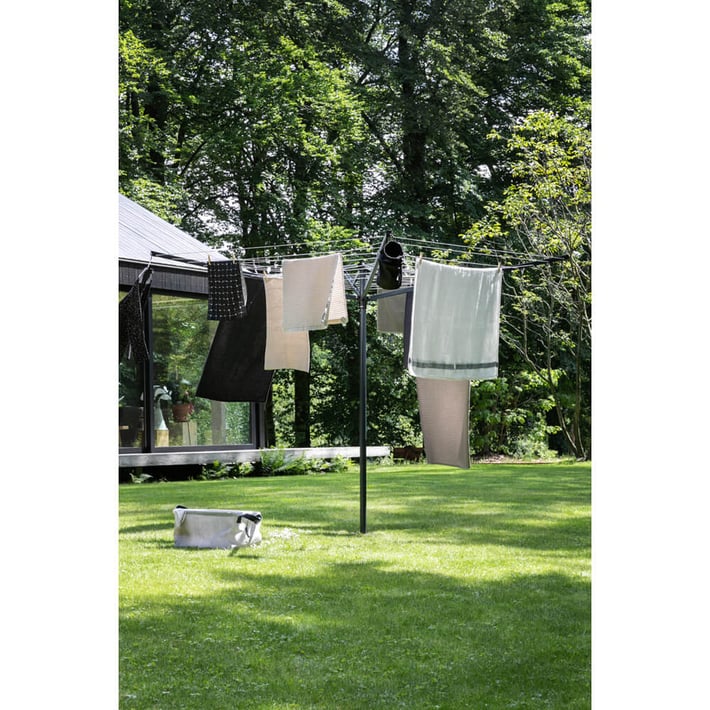 Външен простор Brabantia Topspinner 50m, метален шиш за бетониране, Anthracite