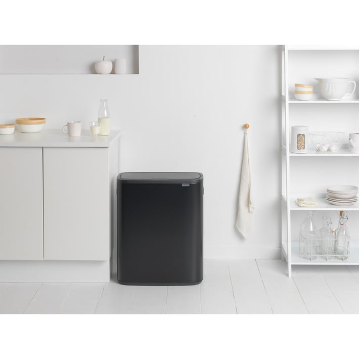 Кош за смет Brabantia Bo Touch 2x30L, Matt Black