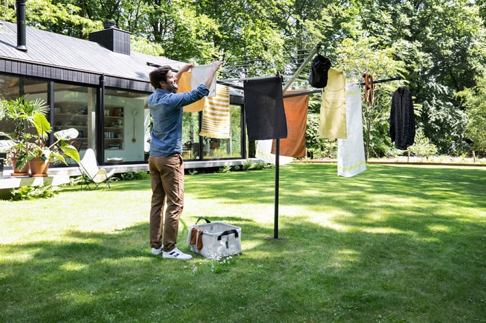 Външен простор Brabantia Lift-O-Matic 50m, метален шиш за вкопаване, Anthracite