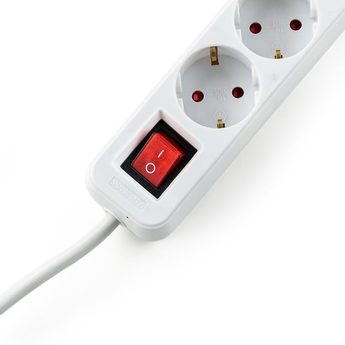 Portable multiple socket Muhler outlets with key,with 6-way shuttered outlets 1.5mm2,  1.5m