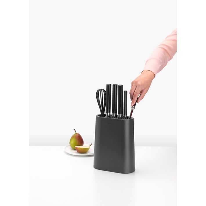 Блок за ножове с държач за прибори Brabantia, Dark Grey