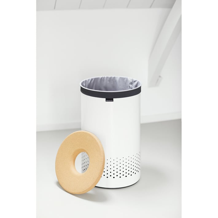 Кош за пране Brabantia 60L, White, корков капак