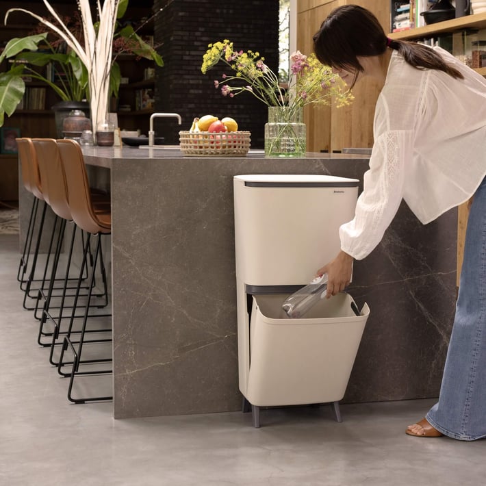 Recycle Bin Brabantia SortUp Hi 20+25L, Soft Beige