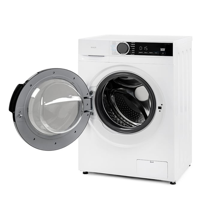 Комплект Muhler инверторна пералня IWM8140MWA 8kg + Електрически сушилник за дрехи MCD-1255, 120W, 6m, 8 тръби