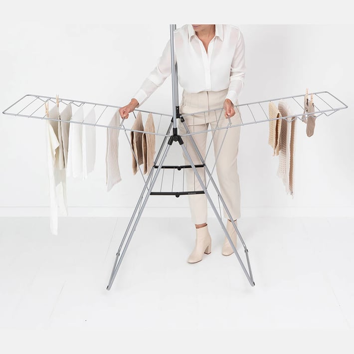 Сушилник за дрехи Brabantia Hangon, 25m, допълнителен прът, Metallic Grey