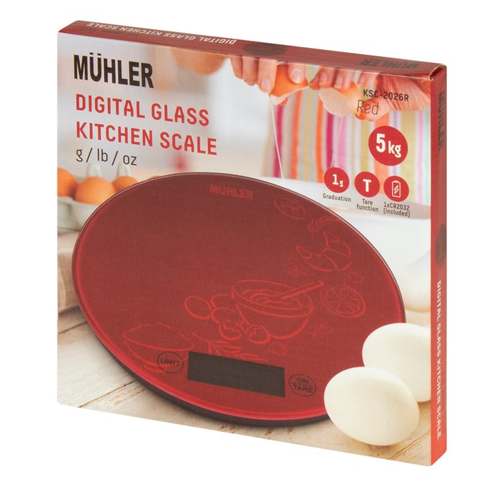 Digital Scale Muhler KSC-2026R, Kitchen, Red