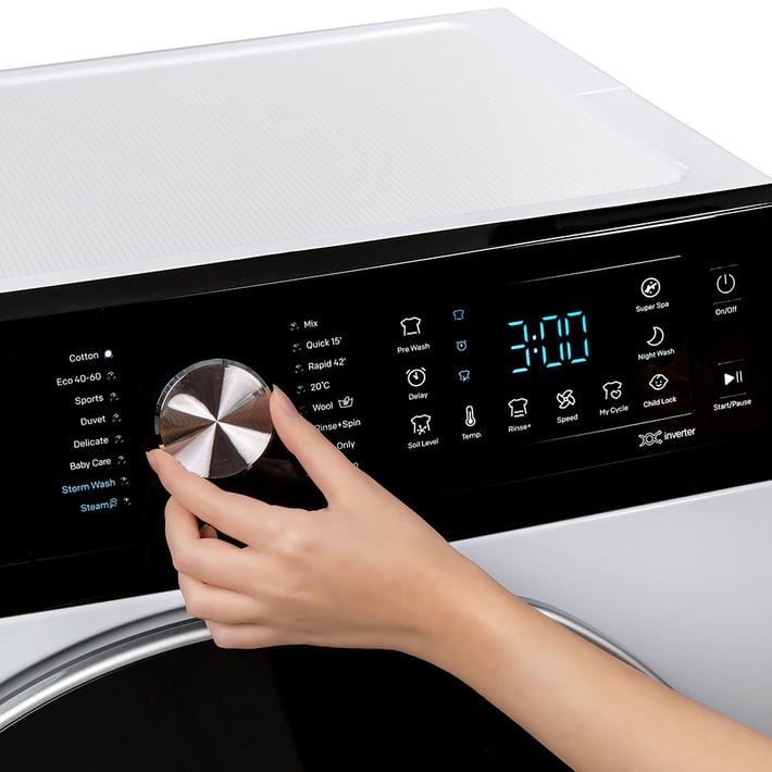 Промо-комплект Инверторна пералня Muhler IWM7140NWA, 7kg + Керамична парна ютия SI-2520C, 2400W