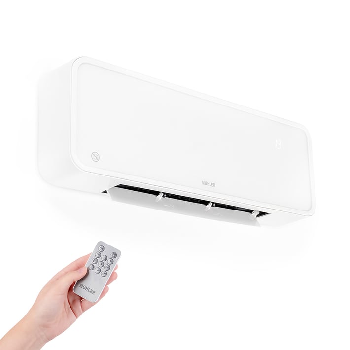 Ceramic heater Muhler MCW-2035, 2000W, wall-mounted, glass panel, LED display, remote control