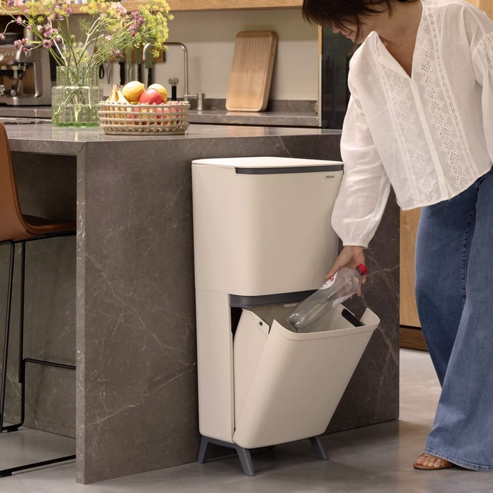 Recycle Bin Brabantia SortUp Hi 20+10+10L, Soft Beige