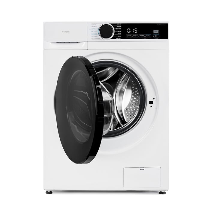 Комплект Muhler инверторна пералня IWM8140MWA 8kg + Електрически сушилник за дрехи MCD-1255, 120W, 6m, 8 тръби