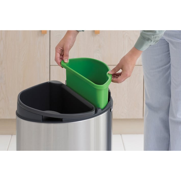 Кош за смет Brabantia Touch Bin New Recycle 23+10L, Matt Steel