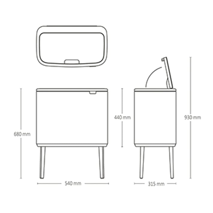 Кош за смет Brabantia Bo Touch 3x11L, White