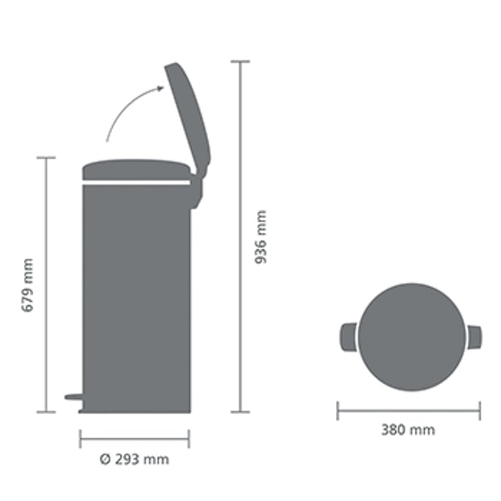 Кош за смет с педал Brabantia NewIcon 30L, Matt Steel Fingerprint Proof