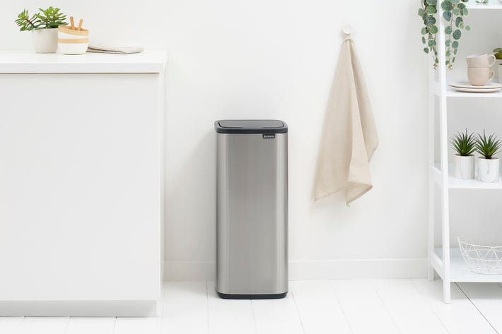 Coș de gunoi Brabantia Bo Touch 30L, Matt Steel Fingerprint Proof