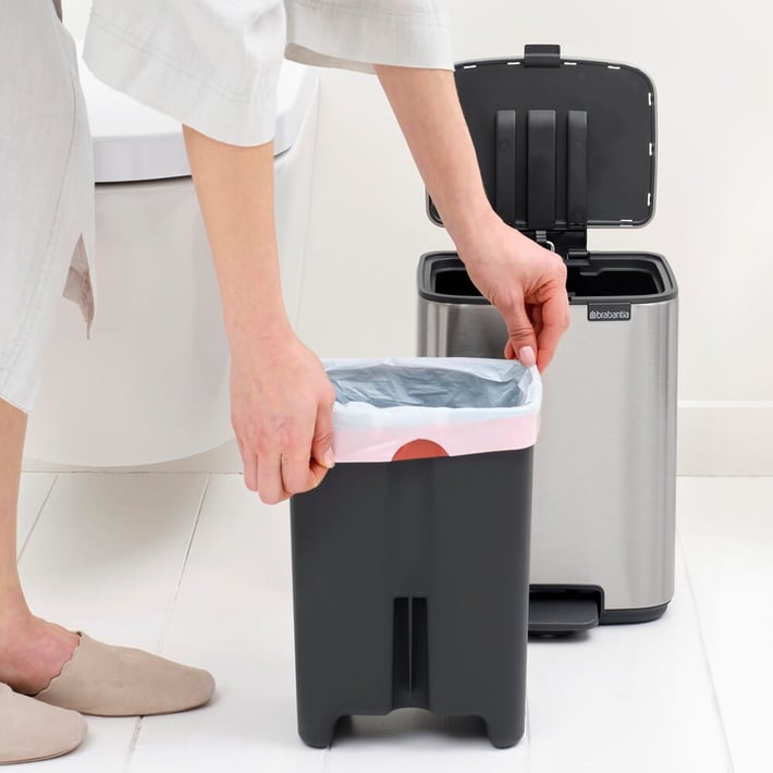 Coș de gunoi Brabantia Bo Pedal 7L, Matt Steel Fingerprint Proof