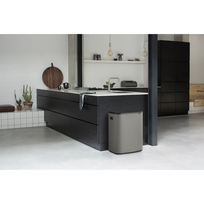 Кош за смет Brabantia Bo Touch 60L, Mineral Concrete Grey