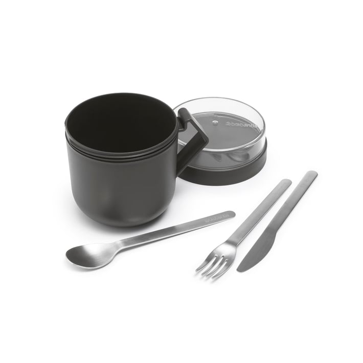 Soup Mug Brabantia Make&Take Dark Grey 600ml, Plastic