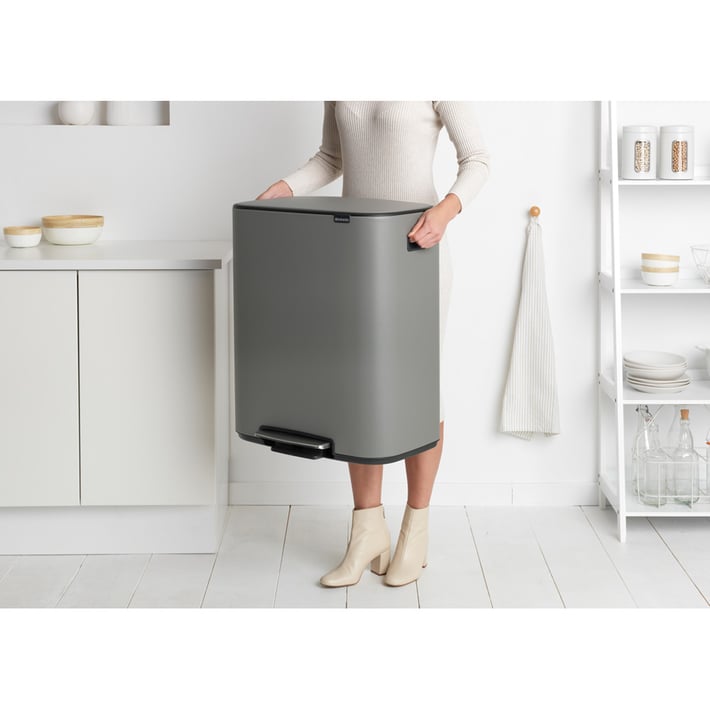 Кош за смет Brabantia Bo Pedal 2x30L, Mineral Concrete Grey