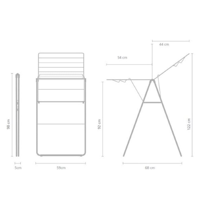 Сушилник за дрехи Brabantia Hangon, 15m, Matt Black